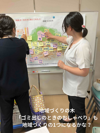 地域づくりの木 「ゴミ出しのときのおしゃべり」も地域づくりの1つになるかな？